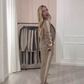 Modieuze gestreepte blazer en broek, 2-delige set