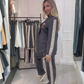 Modieuze gestreepte blazer en broek, 2-delige set