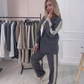 Modieuze gestreepte blazer en broek, 2-delige set