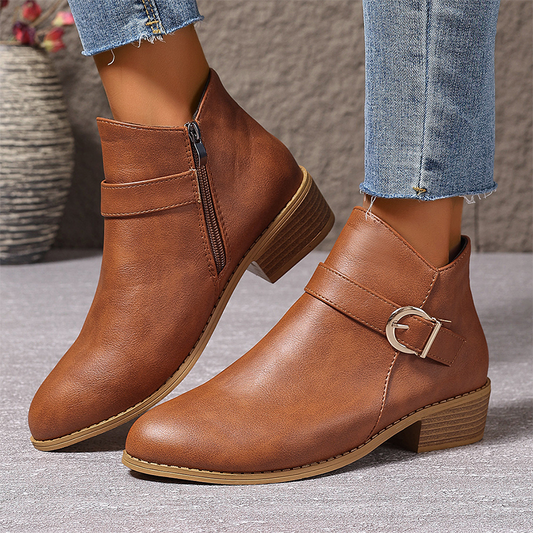 🤩Onverslaanbare prijzen🥰Comfortabele orthopedische enkellaarzen met dikke hakken voor dames