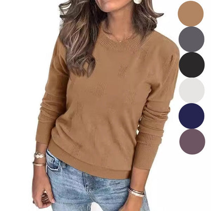 Dames Casual Gebreide Top met Lange Mouwen en Losse Pasvorm
