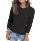 Dames Casual Gebreide Top met Lange Mouwen en Losse Pasvorm