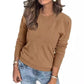 Dames Casual Gebreide Top met Lange Mouwen en Losse Pasvorm