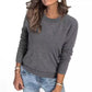 Dames Casual Gebreide Top met Lange Mouwen en Losse Pasvorm