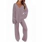 Dames V-Hals Lange Mouw Trui & Broek Set