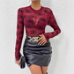 Doorschijnende damesblouse met lange mouwen