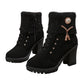 Dikke, warme enkellaarzen met dikke hak voor dames🔥HOT SALE-59% KORTING