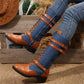 Vintage combat boots voor dames met veters en gesp