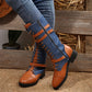 Vintage combat boots voor dames met veters en gesp