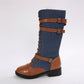 Vintage combat boots voor dames met veters en gesp