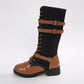 Vintage combat boots voor dames met veters en gesp