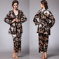 Dames Pyjama 3-Delige Set in Oosterse Stijl: Zijdezacht met Draakmotief