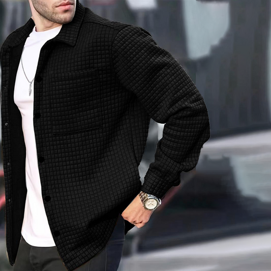 Casual herenjas in effen kleur -👍Klassieke stijl, comfortabel voor elke dag!👔