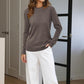 Women's Solid Color Round Neck Sweater