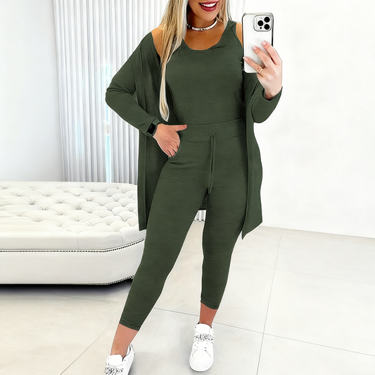 💜 LAATSTE DAG VAN DE ACTIE – 50% KORTING 💜Casual en stijlvolle 3-delige set voor dames