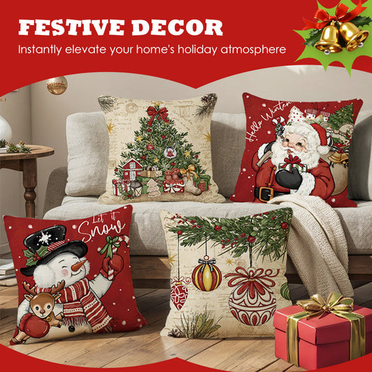 🎄🔥Kerstpromotie 50% KORTING🔥Schattige kussenhoes met kerstprint
