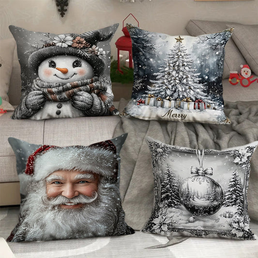 Decoratieve kerstkussenhoes 45x45cm