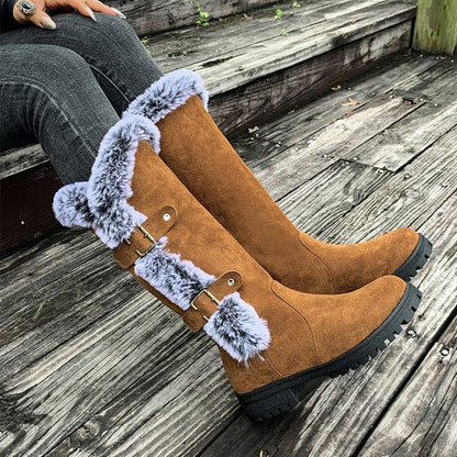 🔥49% KORTING - Dikke, pluche sneeuwlaarzen voor dames, halfhoog