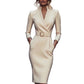 ✨Elegante nieuwe aanwinsten!💃Elegante V-hals slim-fit jurk voor dames