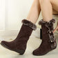 Dames snowboots tot halverwege de kuit met pluche rand