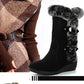 Dames snowboots tot halverwege de kuit met pluche rand