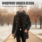 Heren mid-lengte pufferjas met capuchon