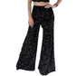 💖 LAATSTE DAG VAN DE UITVERKOOP: 50% KORTING! 💃 Wijde damesbroek met pailletten – elastische taille, glanzend en comfortabel voor feestjes ✨👖📦