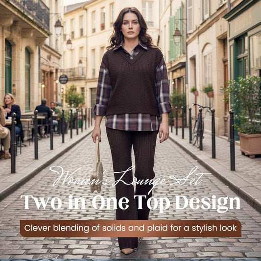 Elegante tweedelige lounge set voor dames met shirt en broek