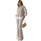 Elegante tweedelige lounge set voor dames met shirt en broek