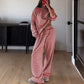 Dames gestreepte loungewear met lange mouwen, tweedelige set