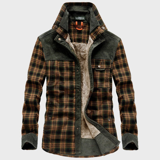 Trendy warme geruite jas met lange mouwen voor heren