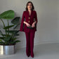 Elegante tweedelige set voor dames met blazer met gesplitste mouwen en broek