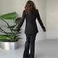 Elegante tweedelige set voor dames met blazer met gesplitste mouwen en broek