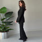 Elegante tweedelige set voor dames met blazer met gesplitste mouwen en broek