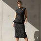 Elegante mouwloze blouse en rok voor dames, 2-delige set