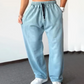 Heren casual broek met wijde pijpen en trekkoord