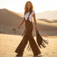 Retro western suède overall met franjes