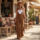 Retro western suède overall met franjes