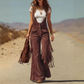 Retro western suède overall met franjes