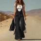 Retro western suède overall met franjes
