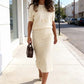Elegante top met strikdetail & paillettenrok-set