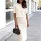 Elegante top met strikdetail & paillettenrok-set