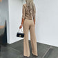Dames Twee-delige Set: Elegante Crop Top & Wijde Broek