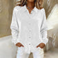 Dames shirt met lange mouwen en knoopsluiting en pailletten