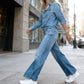 Damespyjama-set in denimlook van zacht, elastisch materiaal