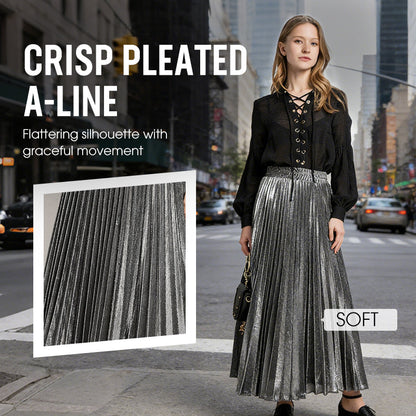 Mooie metallic geplooide midi-rokken voor dames