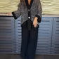 Dames V-hals sequin vest & wijde broek 2-delige set