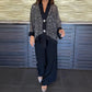 Dames V-hals sequin vest & wijde broek 2-delige set