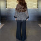 Dames V-hals sequin vest & wijde broek 2-delige set