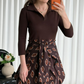 Midi-jurk met getailleerde taille en uitlopende rok